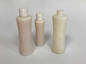 Currier has 3D printing capabilities. This shows 3 bottles and closures.