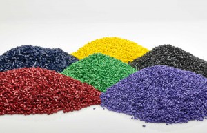 piles of plastic resins in a variety of colors