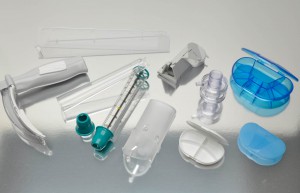 Photograph of medical device components molded at Currier